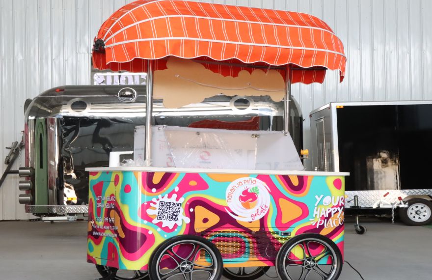 Small Ice Cream Cart For Sale Mobile Food Push Cart & Bike